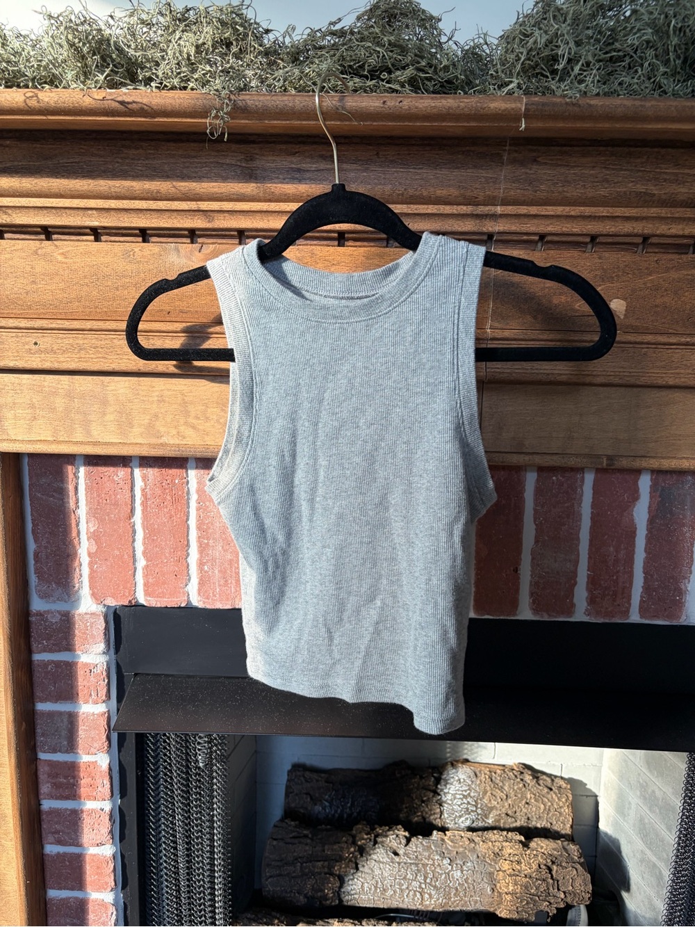 Hollister Light Gray Ribbed Tank Top